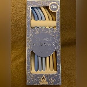 Reusable Silicone Straws with Cleaning Brush